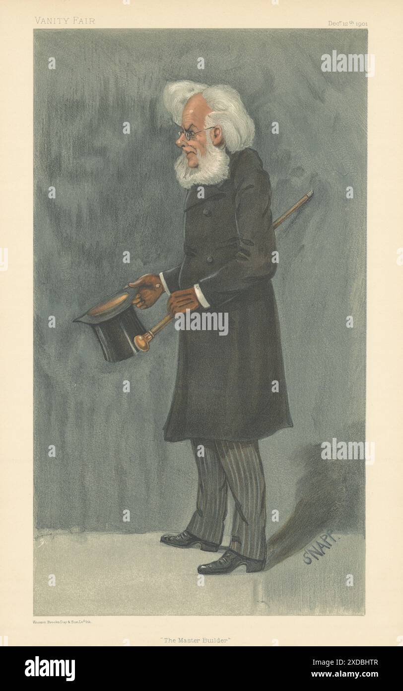 LE DESSIN ANIMÉ Henrik Ibsen, UN ESPION DE VANITY FAIR, est le maître-constructeur. Dramaturge 1901 Banque D'Images