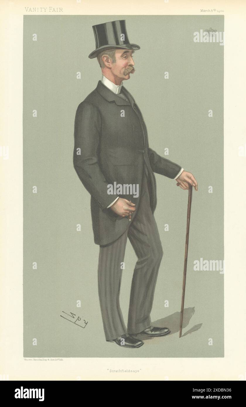 CARICATURE D'ESPION DE VANITY FAIR Arthur Wellesley Duc de Wellington Stratfield Saye 1903 Banque D'Images