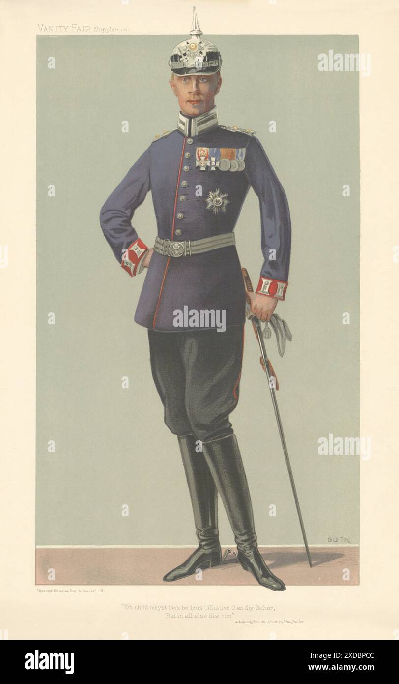 VANITY FAIR SPY CARTOON Wilhelm, Prince héritier allemand 'Oh, Child May'St…' 1905 Banque D'Images