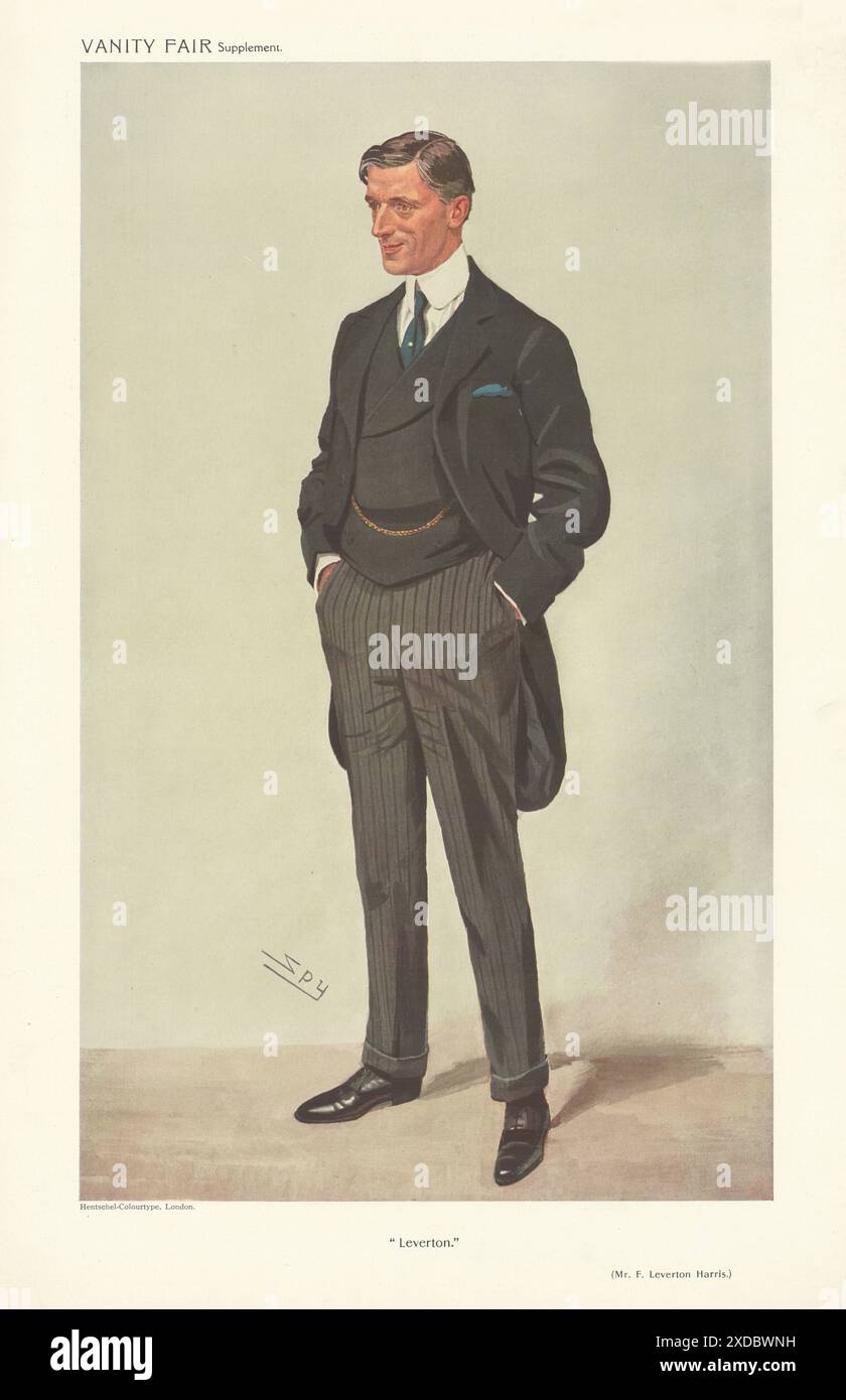 VANITY FAIR SPY CARTOON Frederick Leverton Harris 'MP for Stepney' 1909 print Banque D'Images