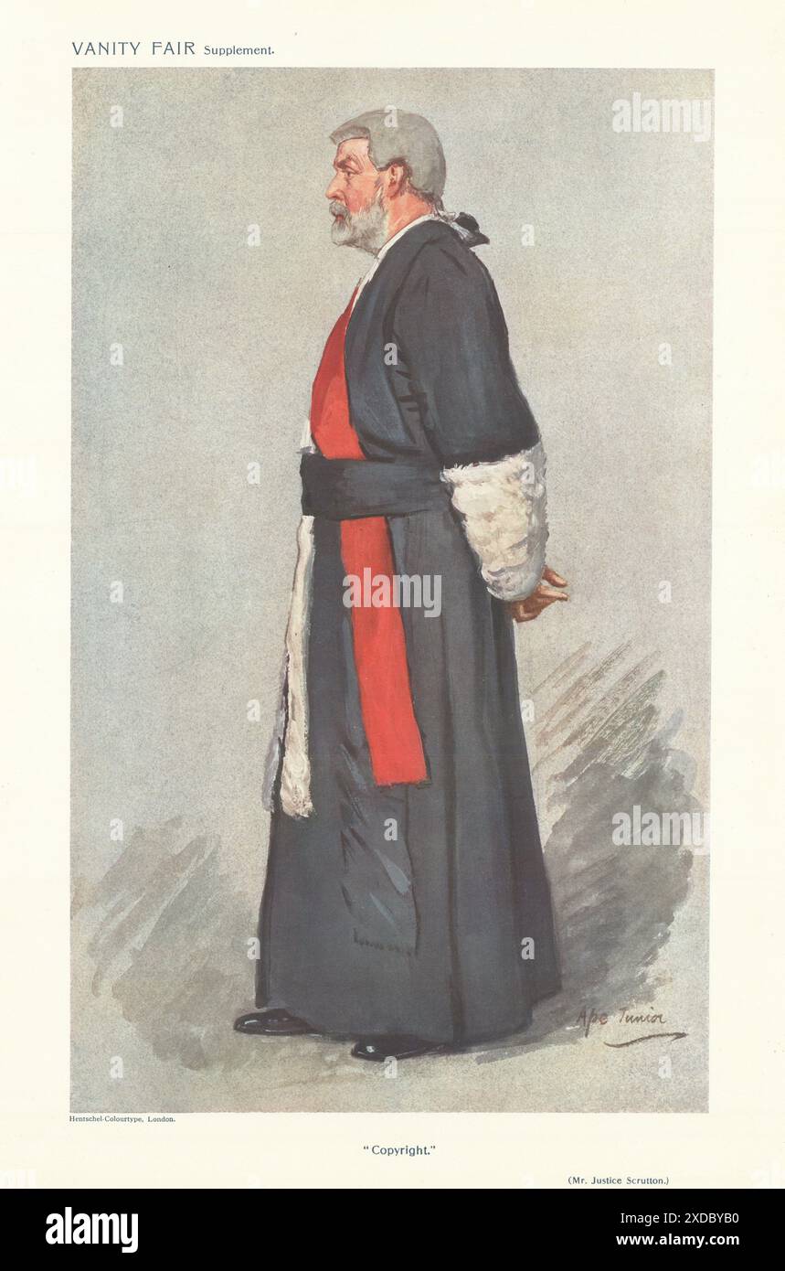 VANITY FAIR ESPION CARICATURE M. le juge TE Scrutton 'droit d'auteur'. APE Junior 1911 Banque D'Images