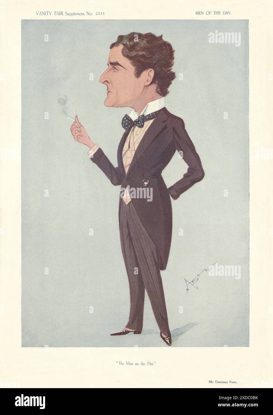 VANITY FAIR SPY CARTOON Courtenay Foote 'L'homme sur le film' par Astz 1913 Banque D'Images