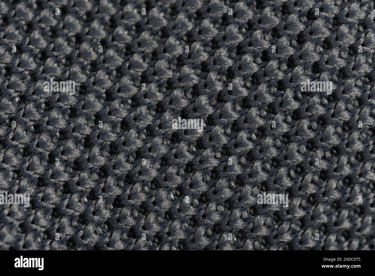 Gros plan sur le fond de texture de tissu tricoté gris. Macro Banque D'Images