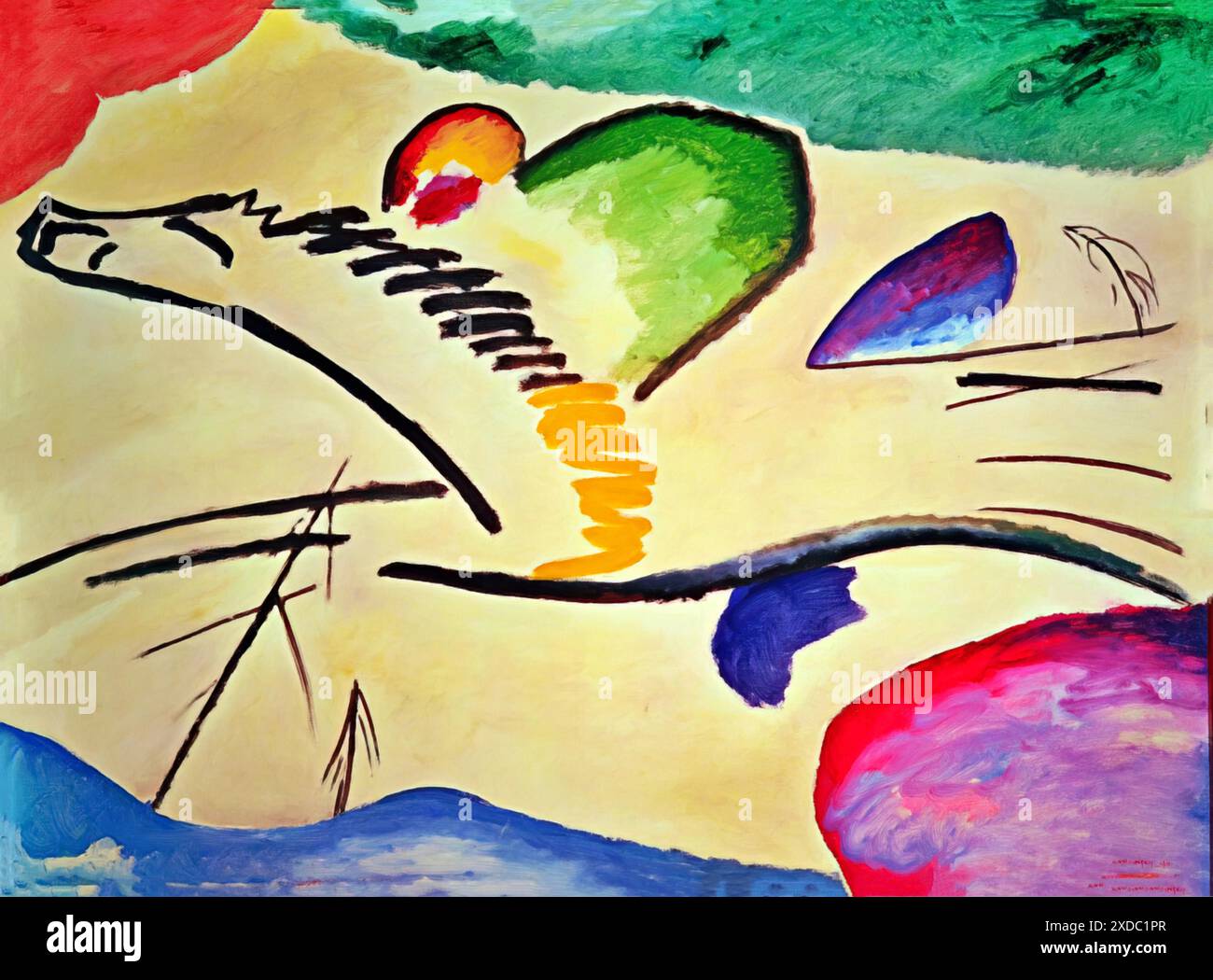 Cheval abstrait, 1911 (peinture) par l'artiste Kandinsky, Wassily (1866-1944) russe. Illustration de Vecteur