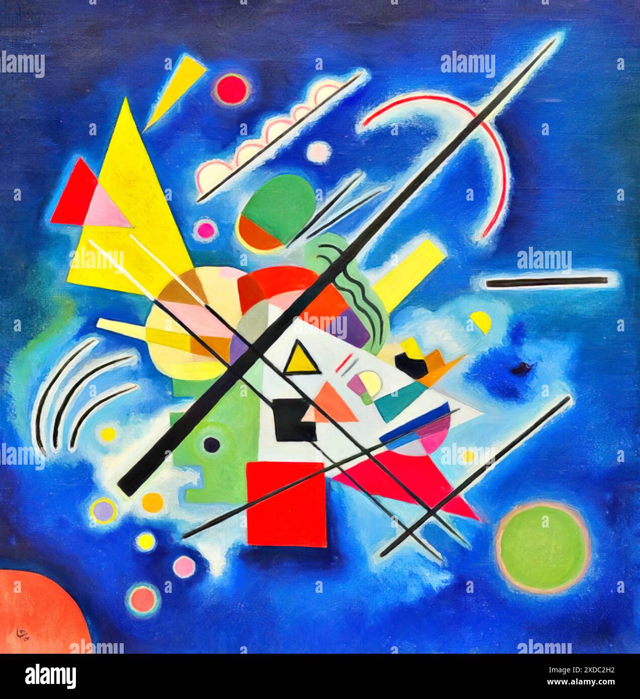 Peinture bleue, 1924 (peinture) par l'artiste Kandinsky, Wassily (1866-1944) russe. Illustration de Vecteur