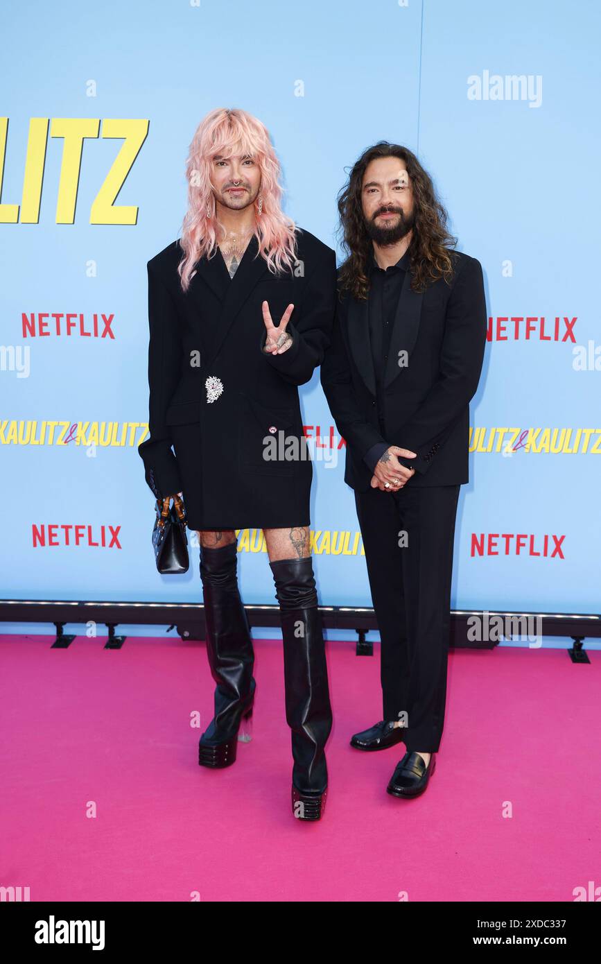 Bill Kaulitz und Tom Kaulitz BEI der Premiere der „Kaulitz & Kaulitz“ (Netflix) Realityserie AM 21.06.2024 à Berlin Banque D'Images