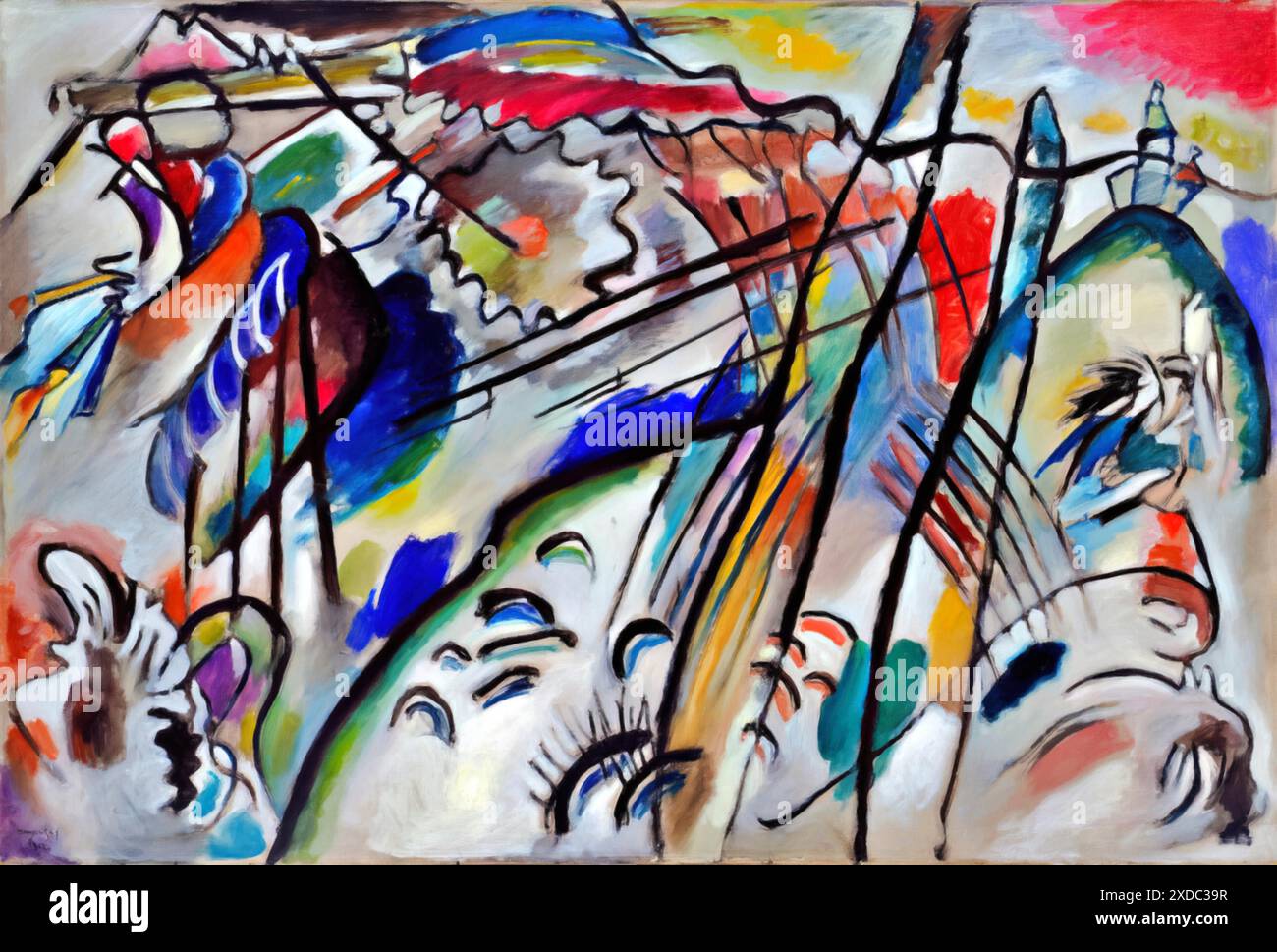 Improvisation 28 (deuxième version), 1912 (peinture) par l'artiste Kandinsky, Wassily (1866-1944) russe. Illustration de Vecteur