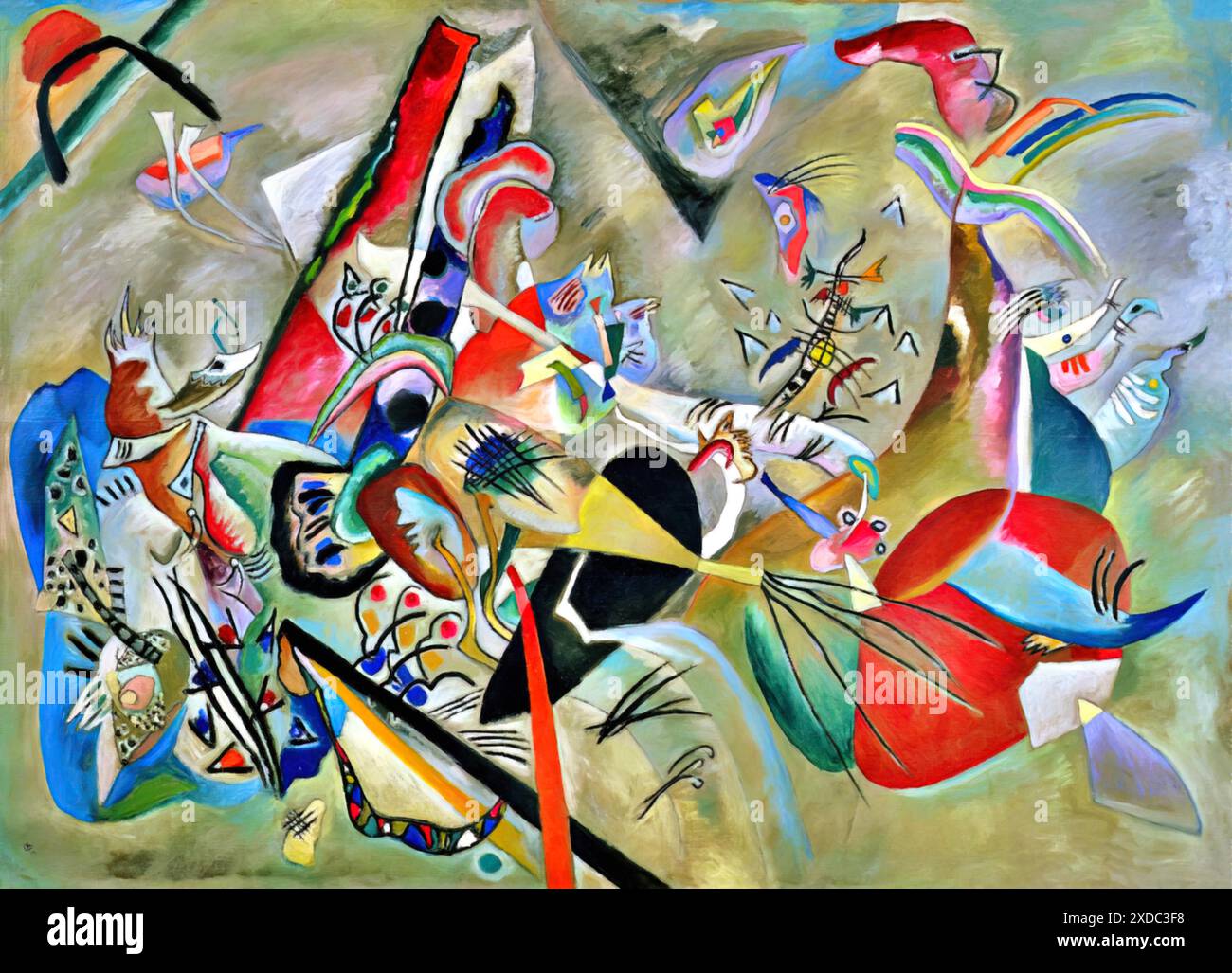 Dans le gris, 1919 (peinture) par l'artiste Kandinsky, Wassily (1866-1944) russe. Illustration de Vecteur