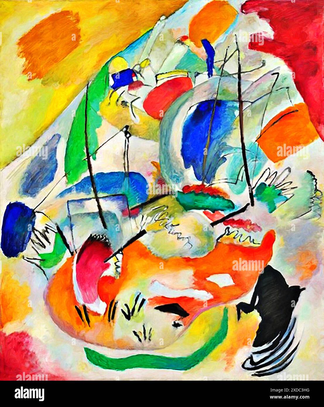 Improvisation 31, Sea Battle, 1913 (peinture) de l'artiste Kandinsky, Wassily (1866-1944) russe. Illustration de Vecteur