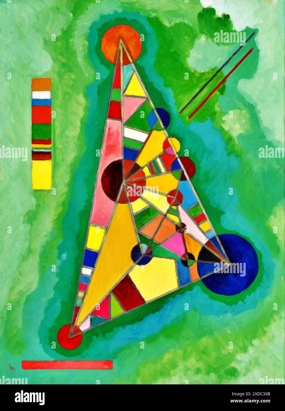 Triangle multicolore, 1927 (peinture) par l'artiste Kandinsky, Wassily (1866-1944) russe. Illustration de Vecteur