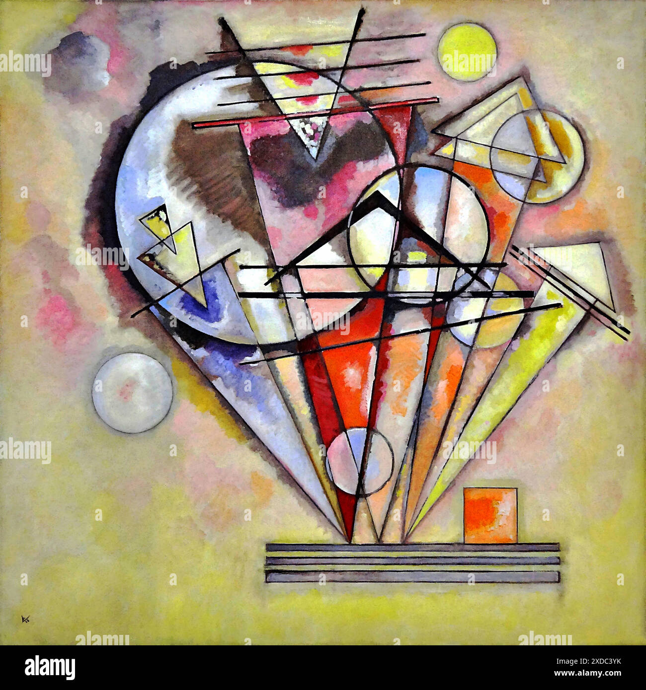 Sur les pointes (sur les pointes) 1920-22, Kandinsky, Wassily (1866-1944) russe. Illustration de Vecteur