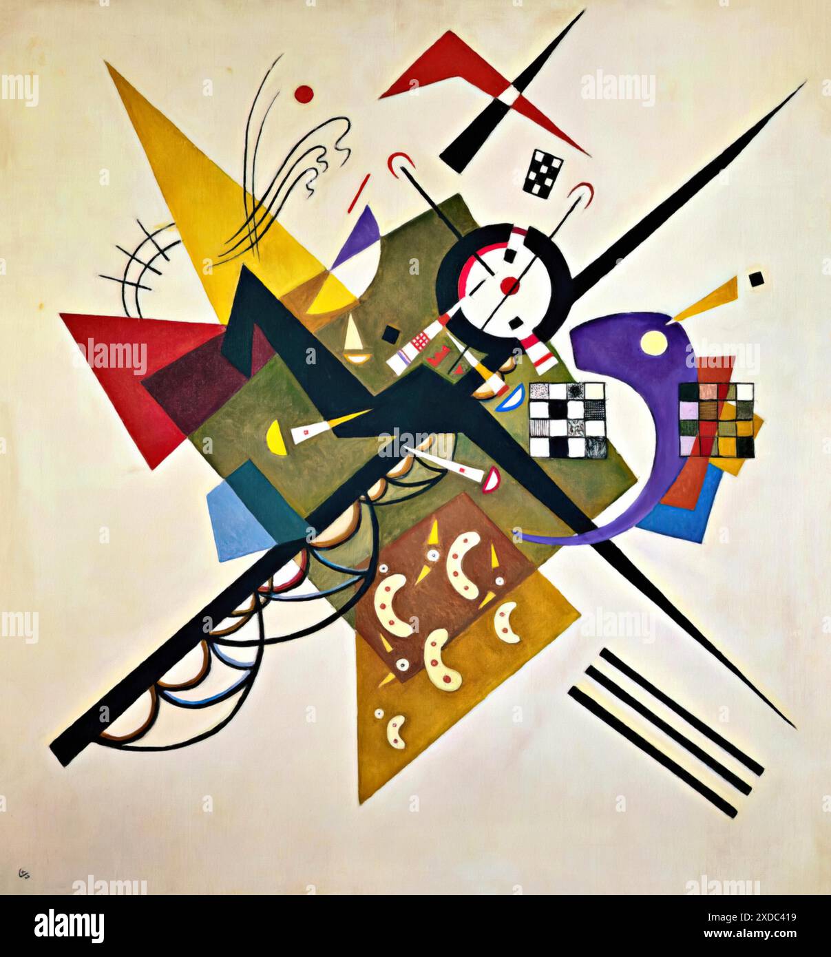 Sur Blanc II, 1923 (peinture) par l'artiste Kandinsky, Wassily (1866-1944) russe. Illustration de Vecteur