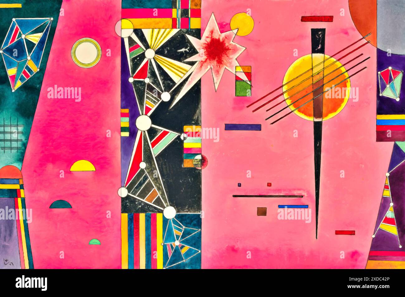 Rose Red,1927 (peinture) par l'artiste Kandinsky, Wassily (1866-1944) russe. Illustration de Vecteur