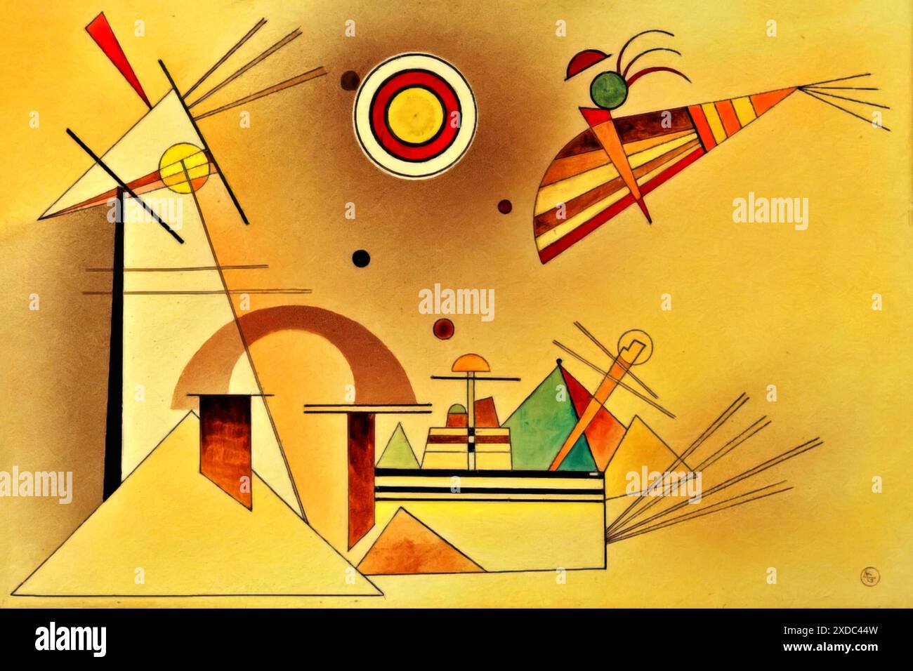 Poids réduit, 1928, (peinture) de l'artiste Kandinsky, Wassily (1866-1944) russe. Illustration de Vecteur