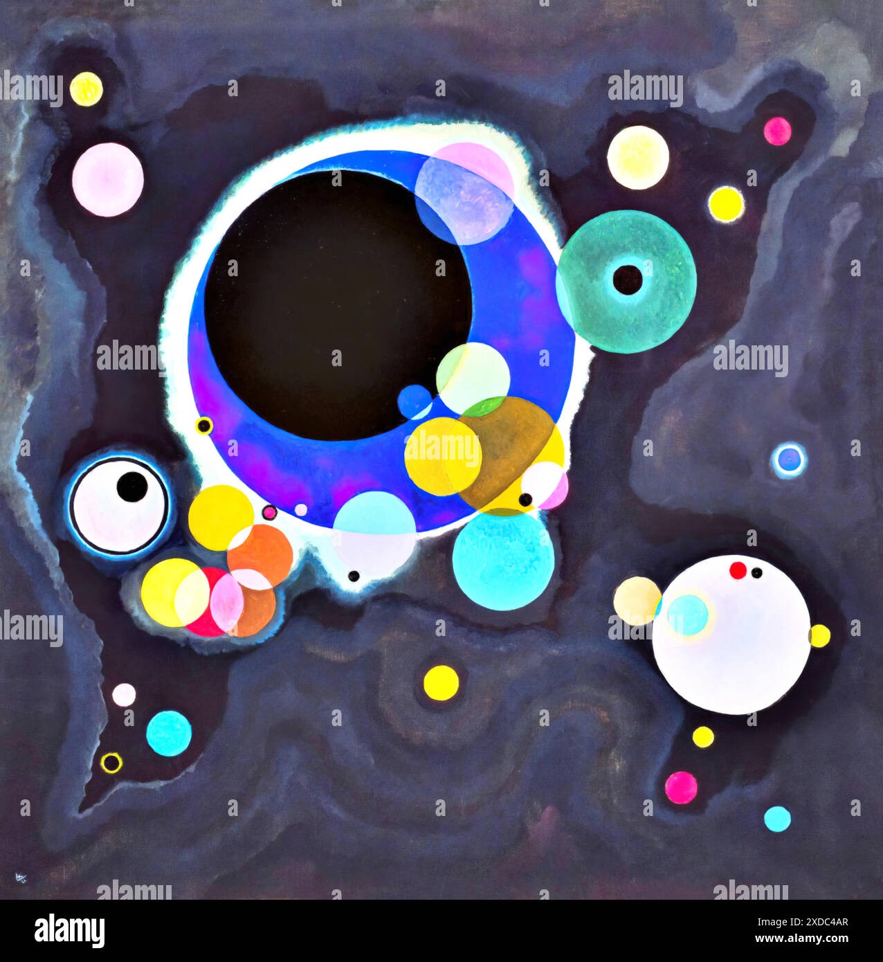 Plusieurs cercles, 1926 (peinture) de l'artiste Kandinsky, Wassily (1866-1944) russe. Illustration de Vecteur