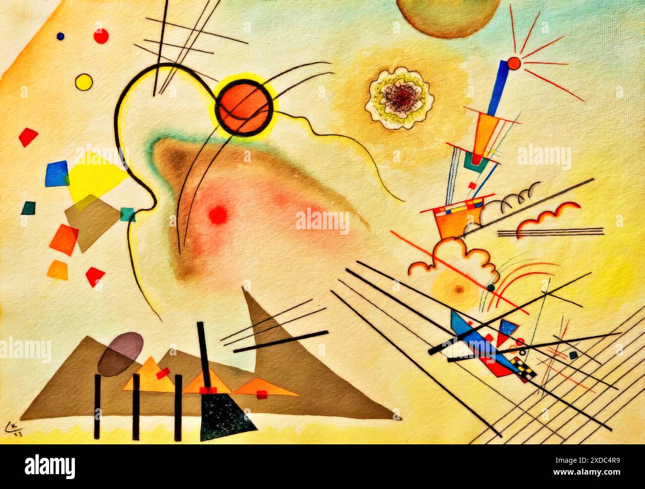 Aquarelle (No. 606) 1928, (peinture) par l'artiste Kandinsky, Wassily (1866-1944) russe. Illustration de Vecteur