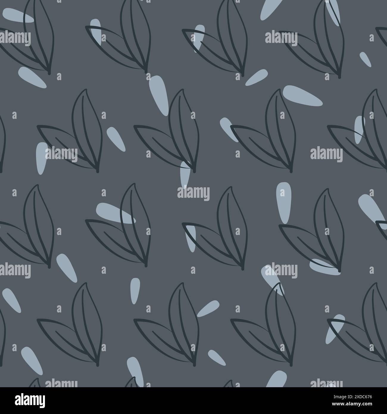 Motif sans couture scandinave avec feuilles. Illustration de Vecteur