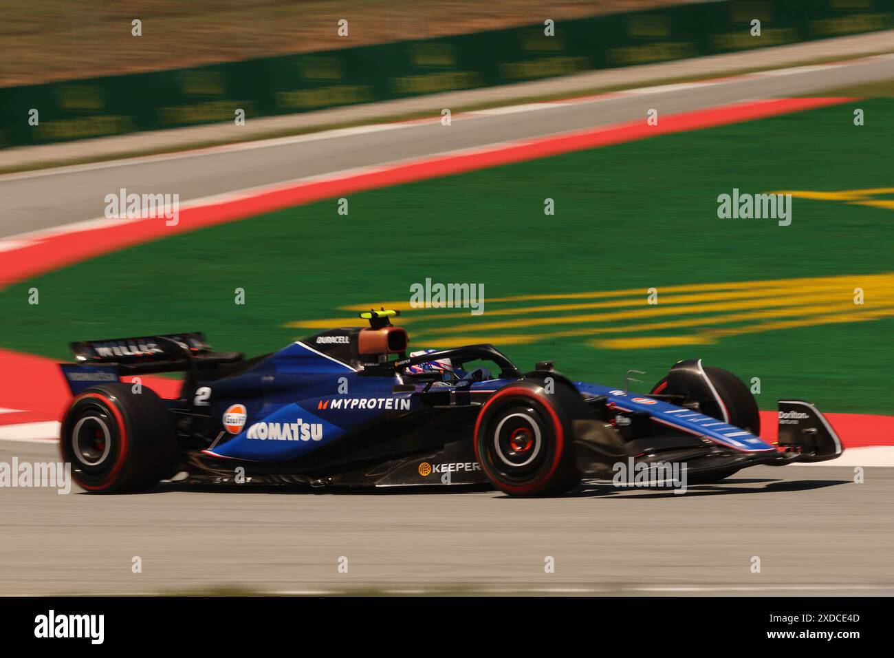 Barcelone, Espagne. 21 juin 2024. Circuit de Catalunya #2 Logan Sargeant (usa) Williams Racing (gbr) Williams FW46 Mercedes, lors du Grand Prix d'Espagne de formule 1 2024, 10ème manche du Championnat du monde de formule 1 2024 du 21 au 23 juin 2024 sur le circuit de Barcelone Catalunya. (Philippe Nanchino/SPP) crédit : photo de presse SPP Sport. /Alamy Live News Banque D'Images