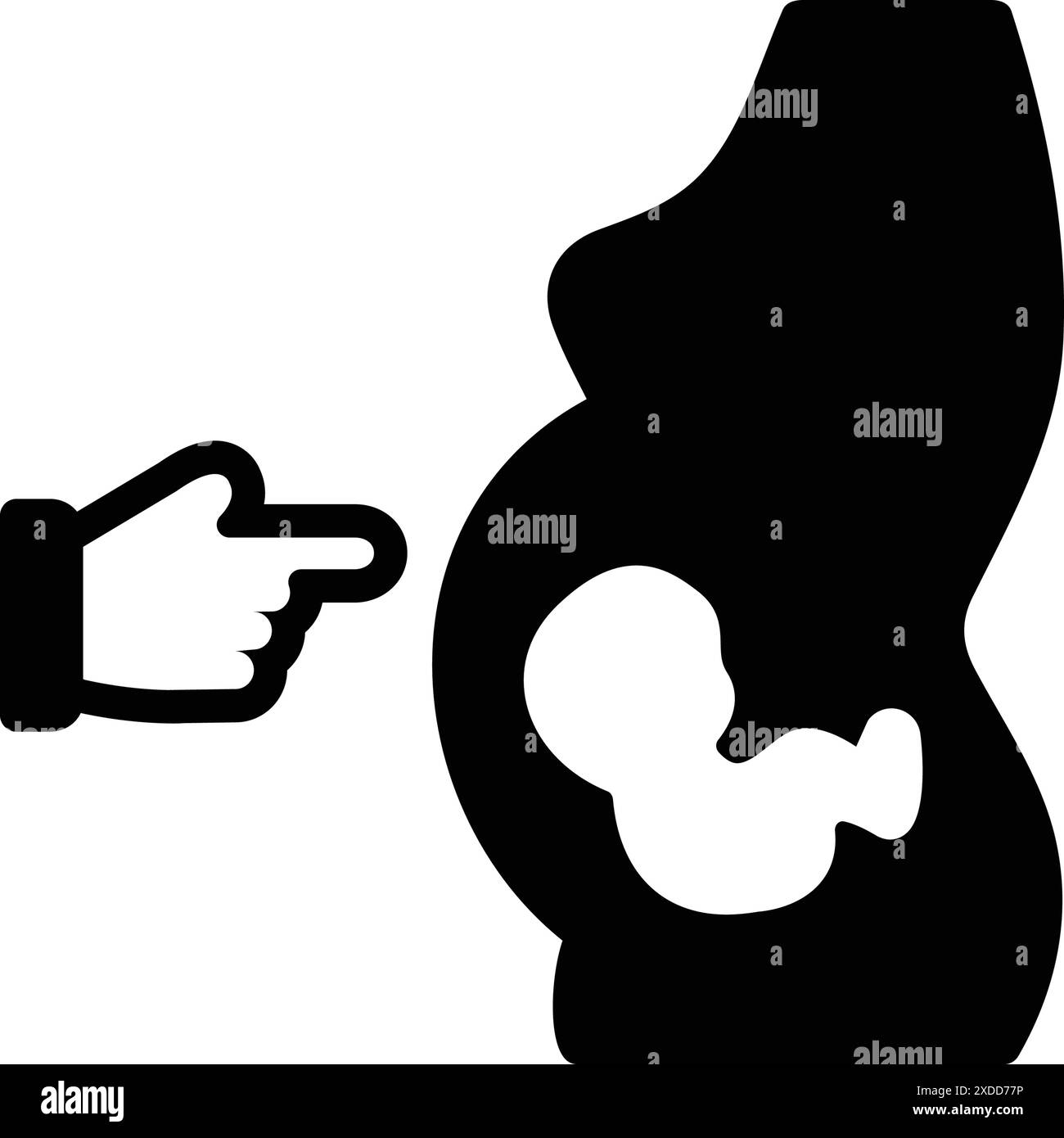 Icône pour elle, avec enfant, enceinte Illustration de Vecteur