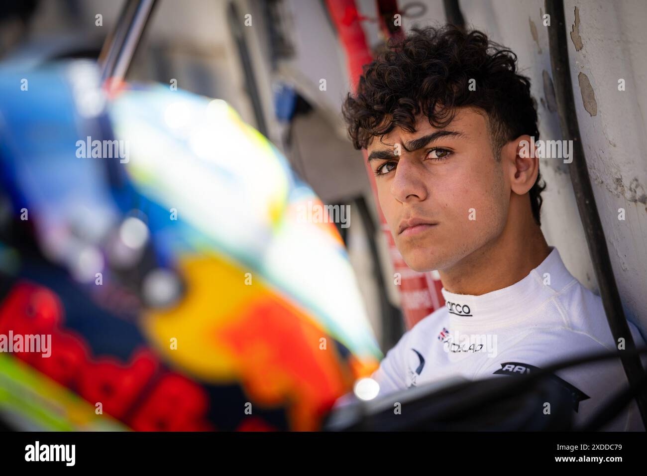 LINDBLAD Arvid (gbr), Prema Racing, Dallara F3 2019, portrait lors de la 5ème manche du Championnat FIA de formule 3 2024 du 21 au 23 juin 2024 sur le circuit de Barcelona-Catalunya, à Montmeló, Espagne - photo Sebastian Rozendaal/Agence photo néerlandaise/DPPI crédit : DPPI Media/Alamy Live News Banque D'Images