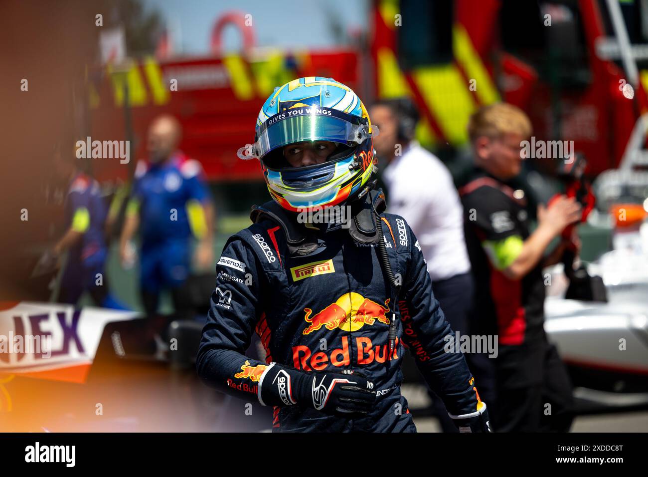 LINDBLAD Arvid (gbr), Prema Racing, Dallara F3 2019, portrait lors de la 5ème manche du Championnat FIA de formule 3 2024 du 21 au 23 juin 2024 sur le circuit de Barcelona-Catalunya, à Montmeló, Espagne - photo Sebastian Rozendaal/Agence photo néerlandaise/DPPI crédit : DPPI Media/Alamy Live News Banque D'Images