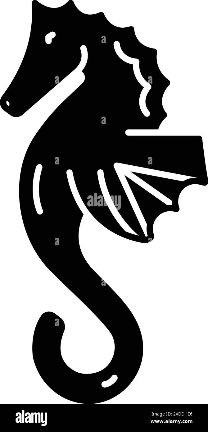 Icône pour hippocampe, cheval Illustration de Vecteur