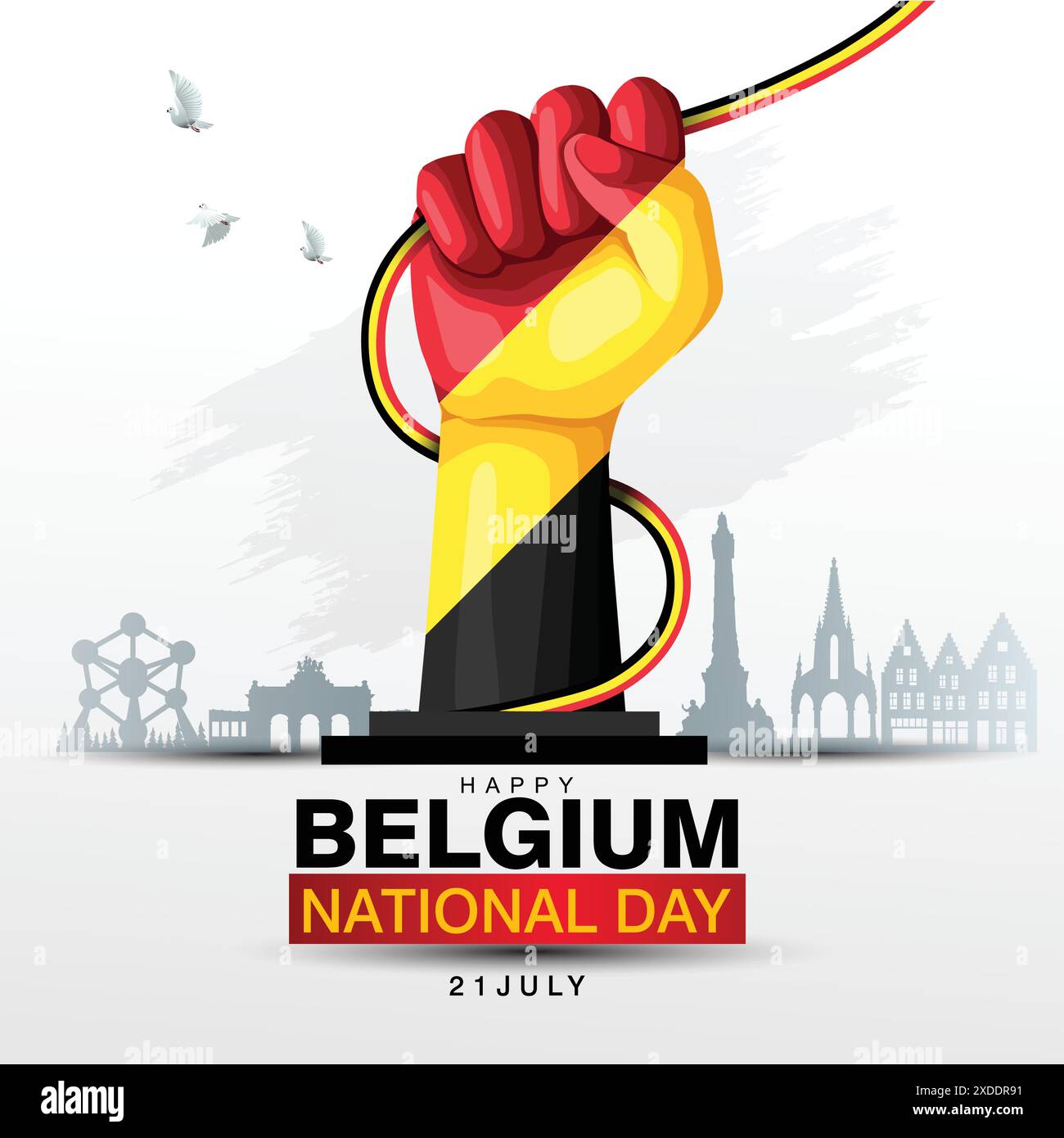 Joyeuse fête nationale Belgique salutations. conception d'illustration vectorielle abstraite. Illustration de Vecteur