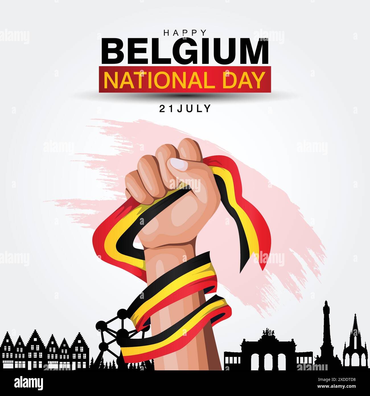 Joyeuse fête nationale Belgique salutations. conception d'illustration vectorielle abstraite. Illustration de Vecteur