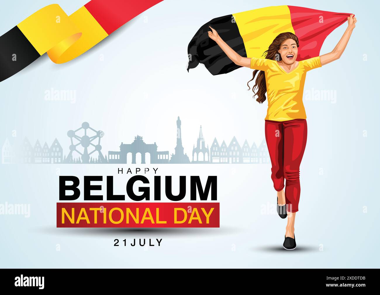 Joyeuse fête nationale Belgique salutations. conception d'illustration vectorielle abstraite. Illustration de Vecteur