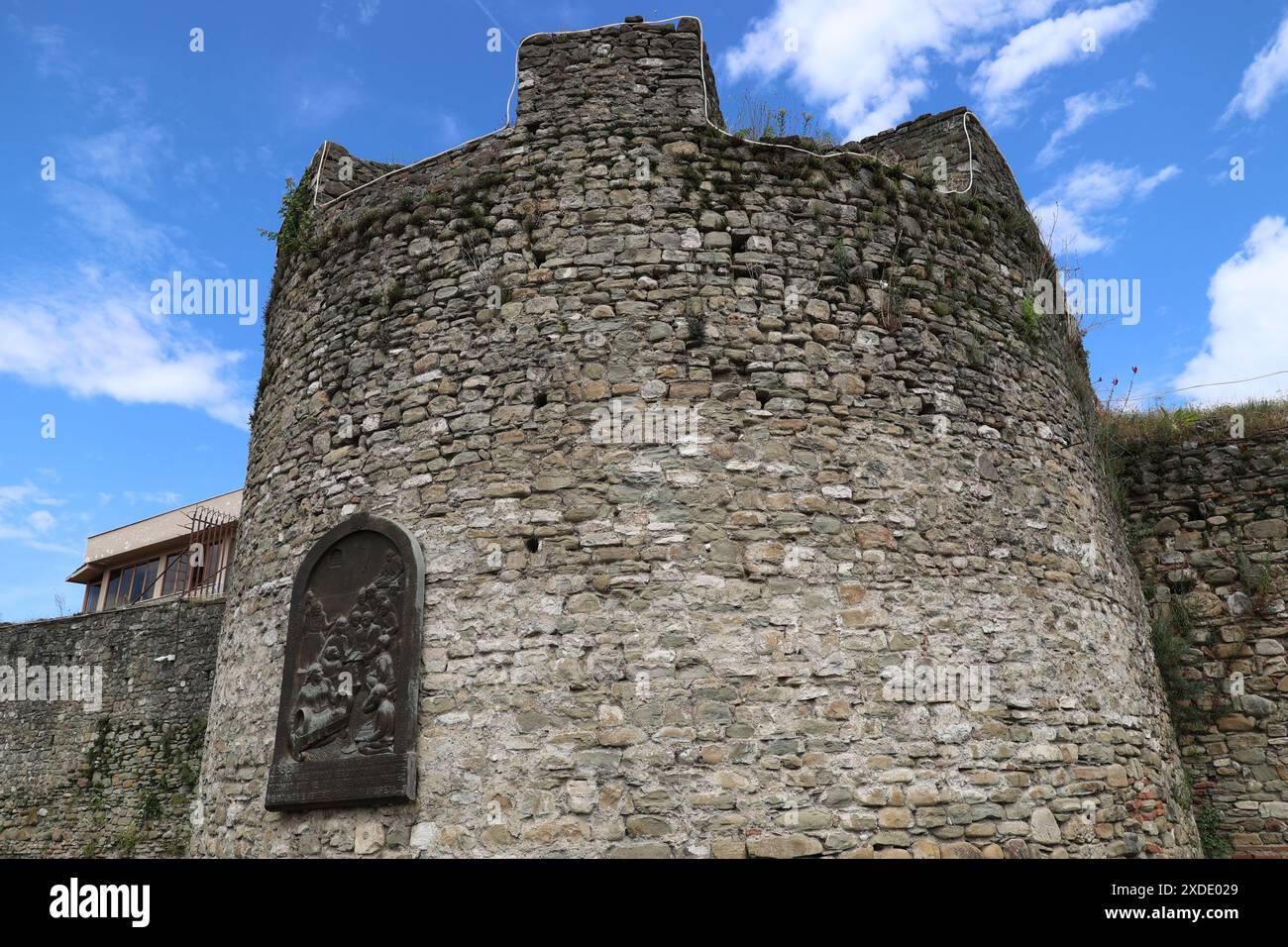 Vue sur les ruines de la forteresse, l'un des monuments d'Elbasan, Albanie Banque D'Images