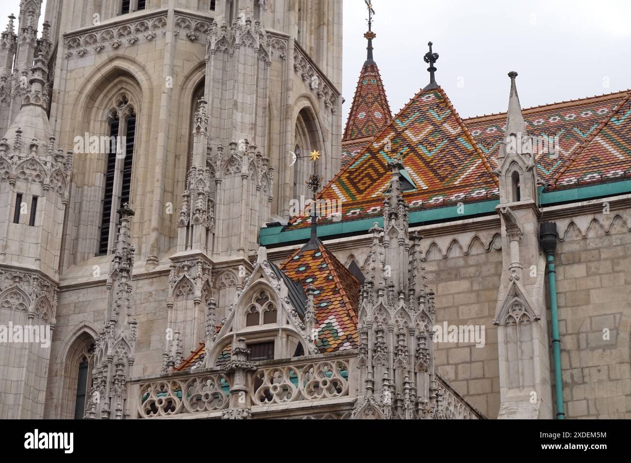 L'église de l'Assomption du château de Buda, connue sous le nom d'église Matthias, Budapest, Hongrie Banque D'Images