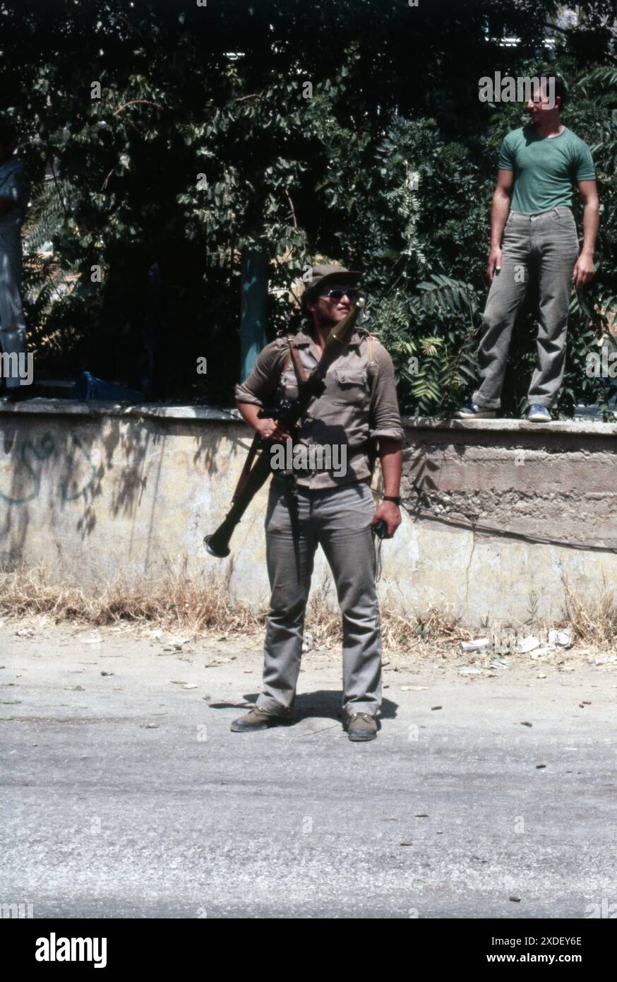 Liban Guerre 1982 Beyrouth / Lebeanonwar 82 - Organisation de libération de la Palestine OLP West-Beyrouth - OLP Fighter Banque D'Images