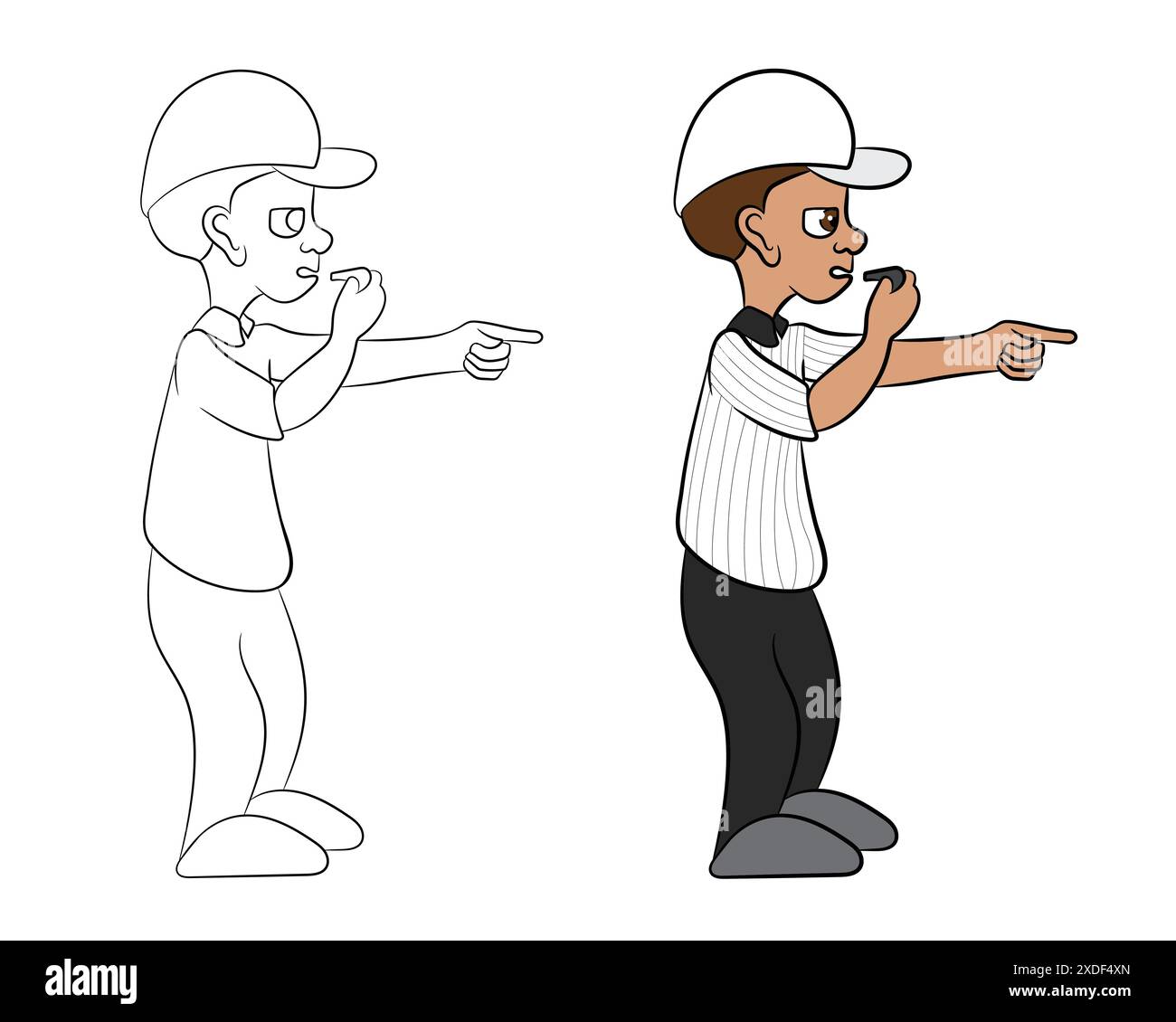 Fantaisiste arbitre de football dessin animé illustration de personnage Illustration de Vecteur