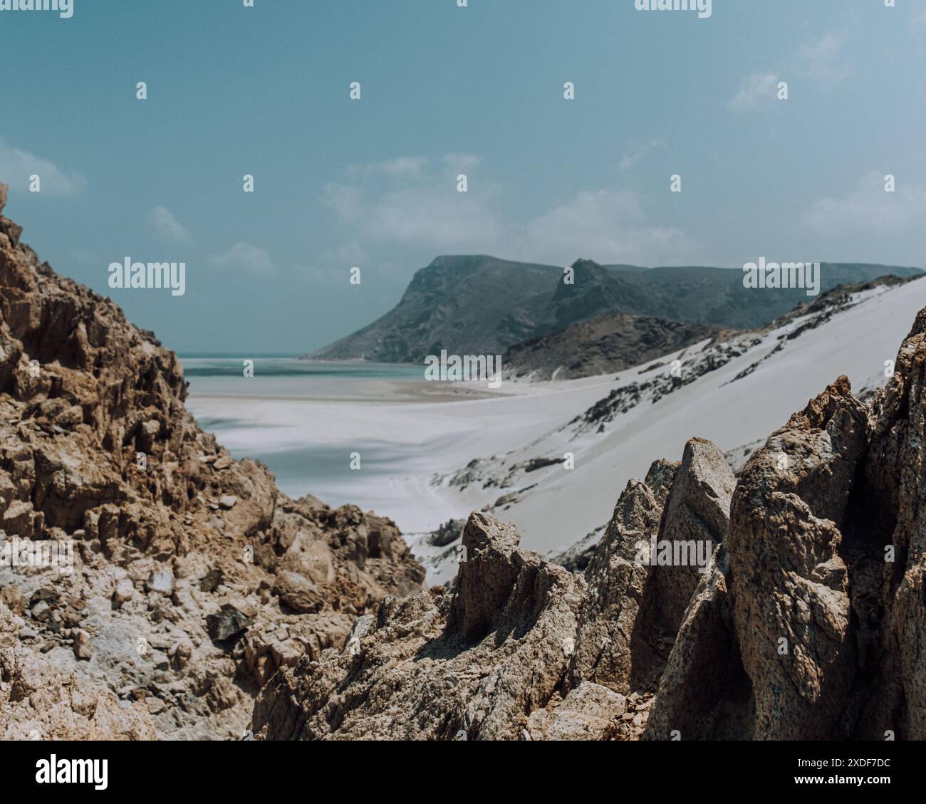 Vue sur Detwah Lagoon à Qalansiyah sur l'île de Socotra, Yémen Banque D'Images