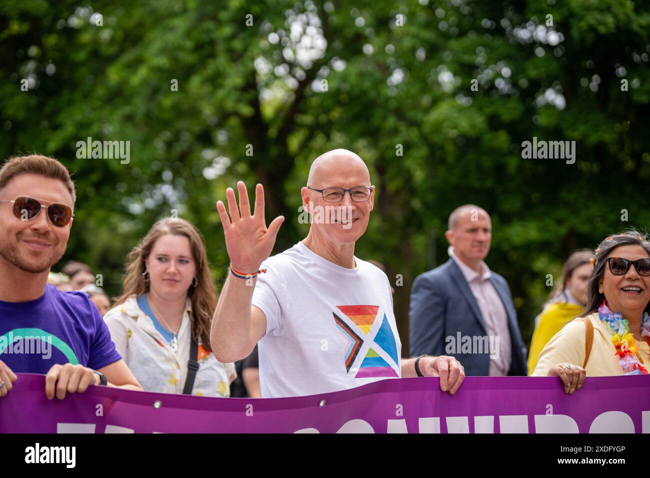 Le premier ministre, John Swinney, assiste à la cérémonie de la fierté d'Édimbourg Banque D'Images