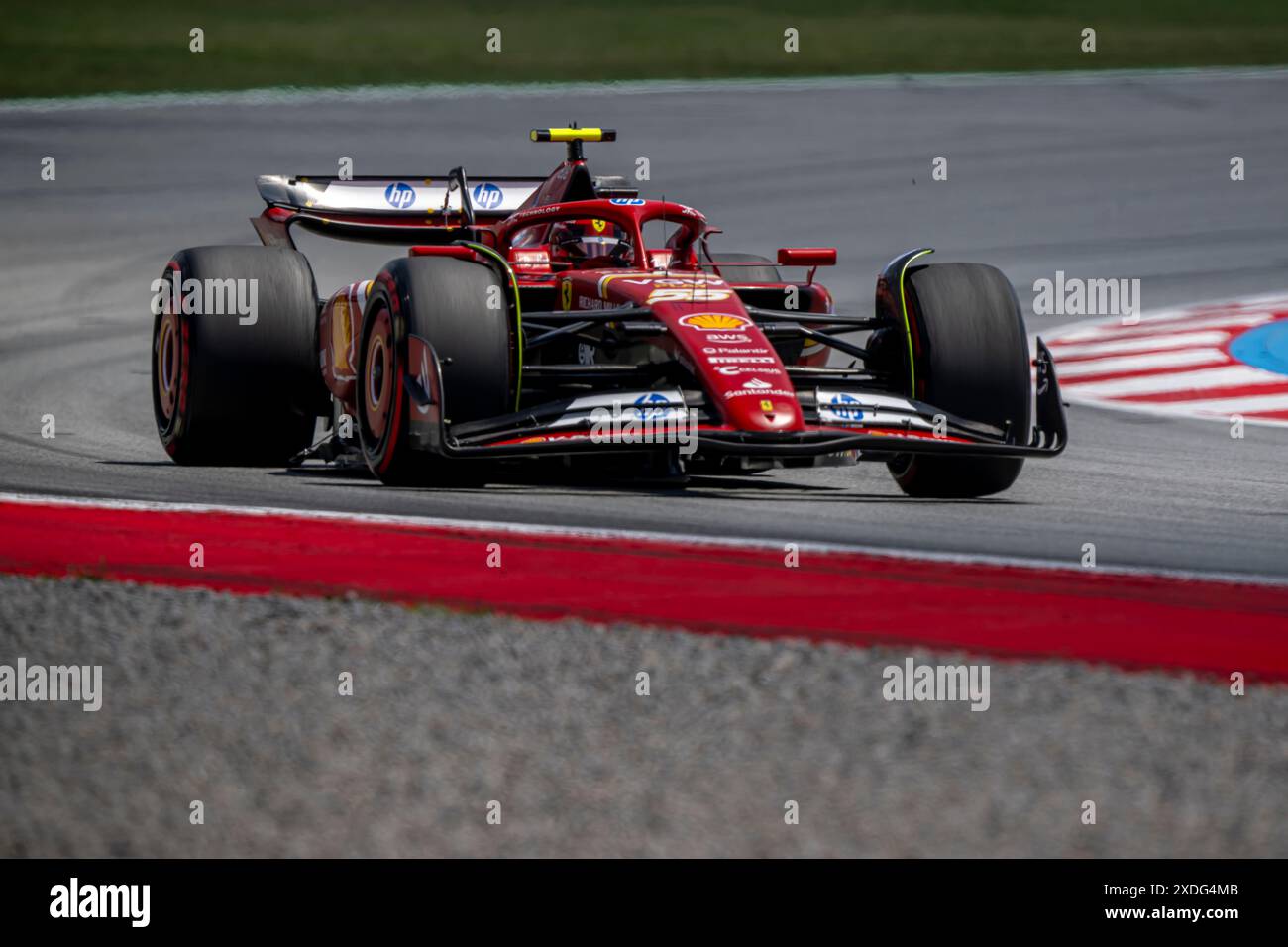 Montmelo, Espagne, 22 juin, Carlos Sainz, de l'Espagne, concourt pour Ferrari. Qualifications, 10e manche du championnat de formule 1 2024. Crédit : Michael Potts/Alamy Live News Banque D'Images