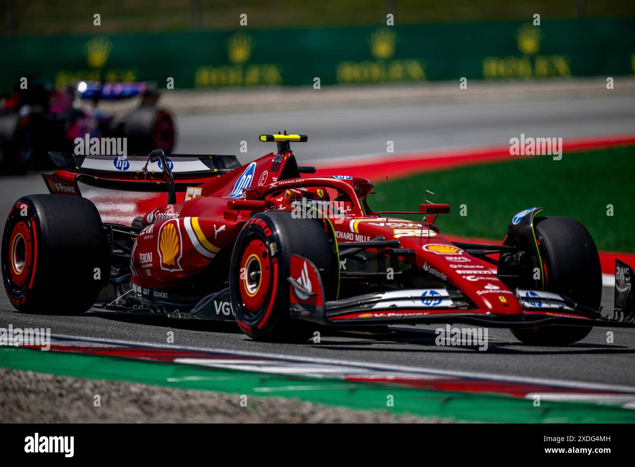 Montmelo, Espagne, 22 juin, Carlos Sainz, de l'Espagne, concourt pour Ferrari. Qualifications, 10e manche du championnat de formule 1 2024. Crédit : Michael Potts/Alamy Live News Banque D'Images
