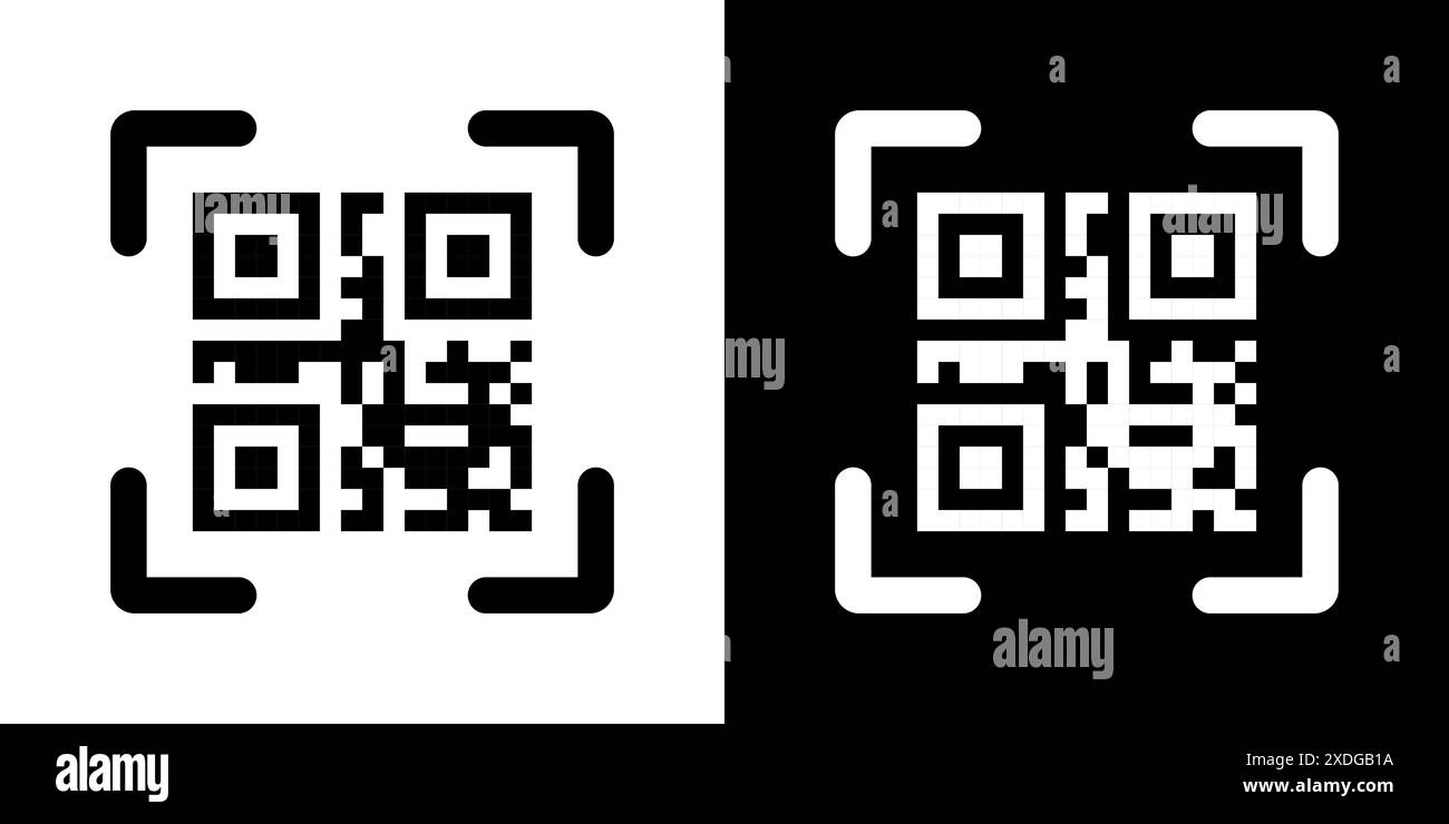 Faux code QR Scan me illustration vectorielle. Illustration de Vecteur