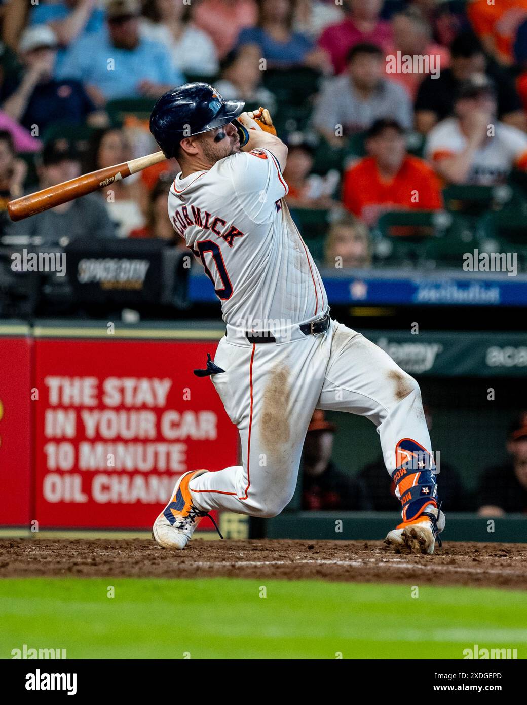 Texas, États-Unis. 22 juin 2024. Chas McCormick #20 des Astros de Houston en action contre les Orioles de Baltimore au minute Maid Park à Houston au Texas. Houston bat Baltimore 5-1. Crédit : csm/Alamy Live News Banque D'Images