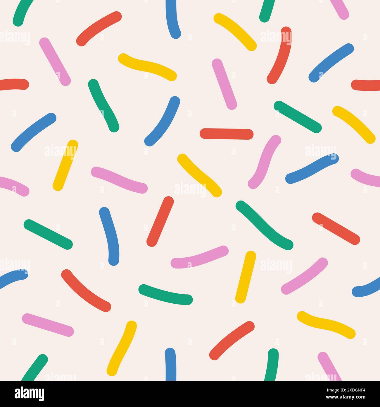 Ensemble de motifs sans couture de ligne colorée amusante Illustration de Vecteur