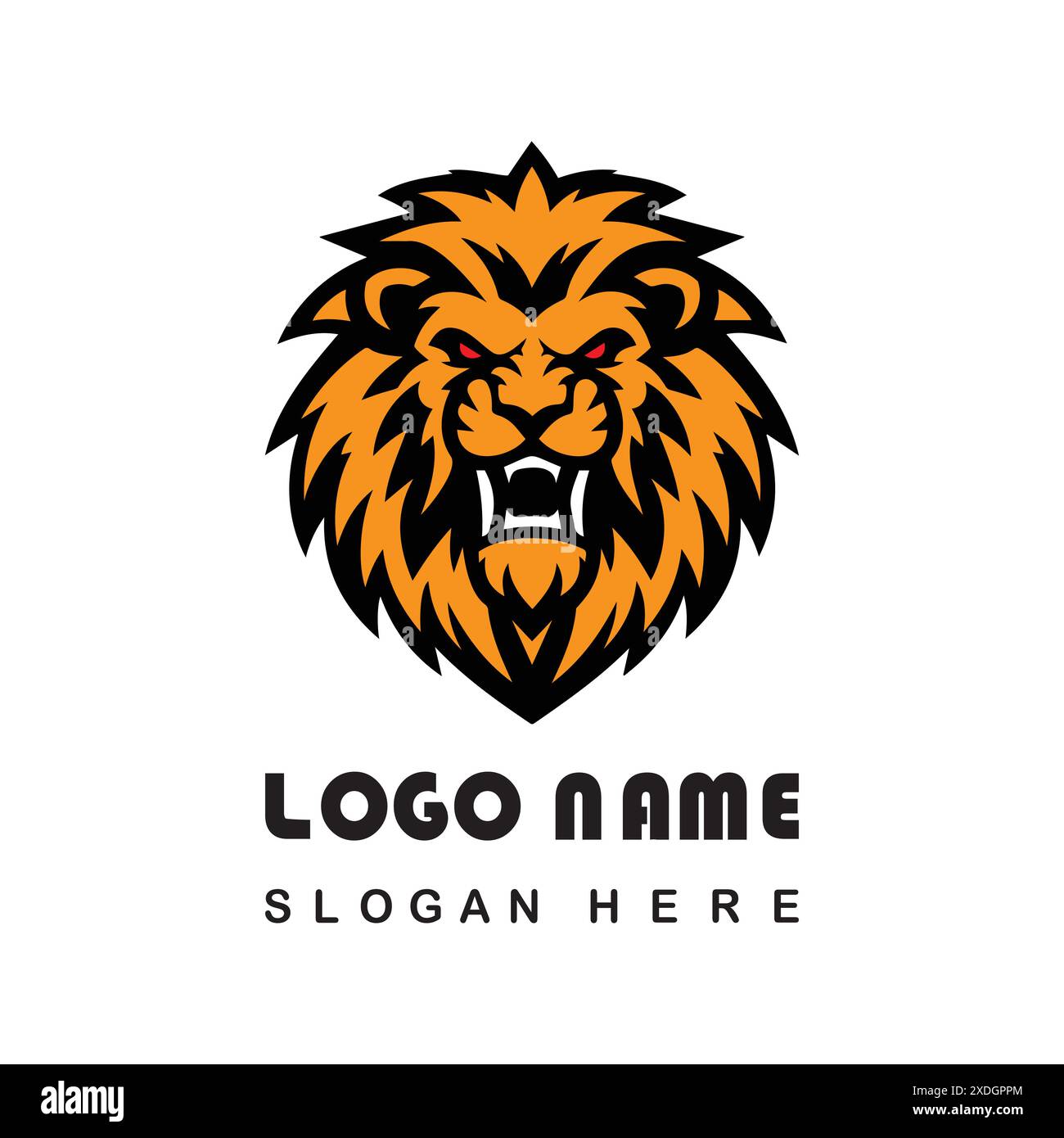 Logo Angry Lion face avec fichier vectoriel Illustration de Vecteur