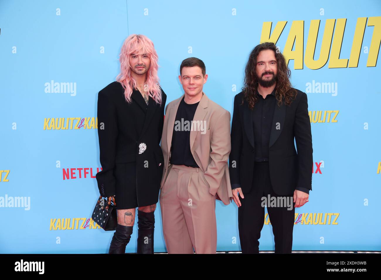 Bill Kaulitz, Georg Listing, Tom Kaulitz (Band Tokio Hotel) assiste à Kaulitz & Kaulitz - Special screening Netflix Series, Delphi Filmpalast , Banque D'Images