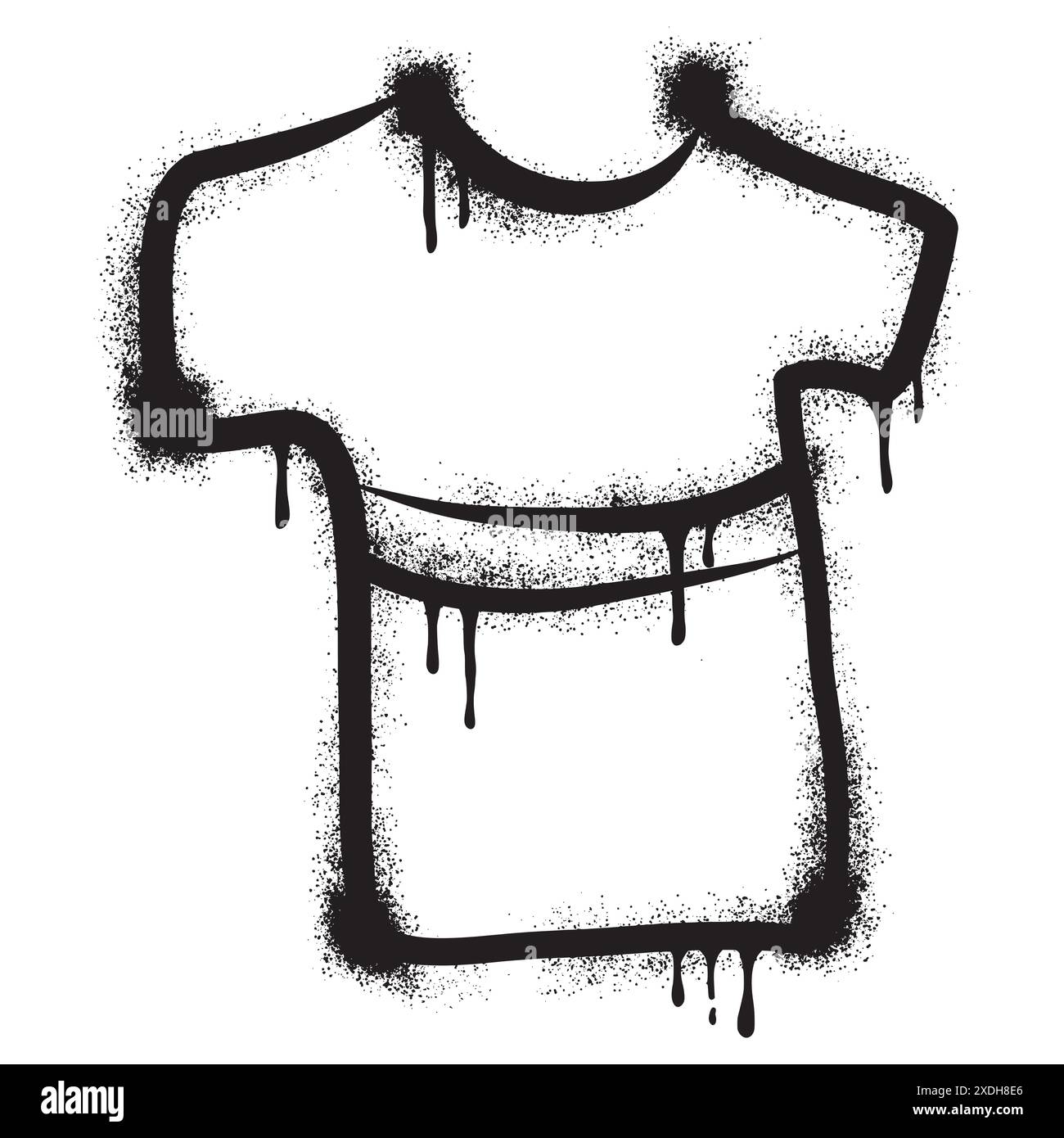 T-shirts Graffiti peints par pulvérisation isolés avec un fond blanc. Illustration de Vecteur