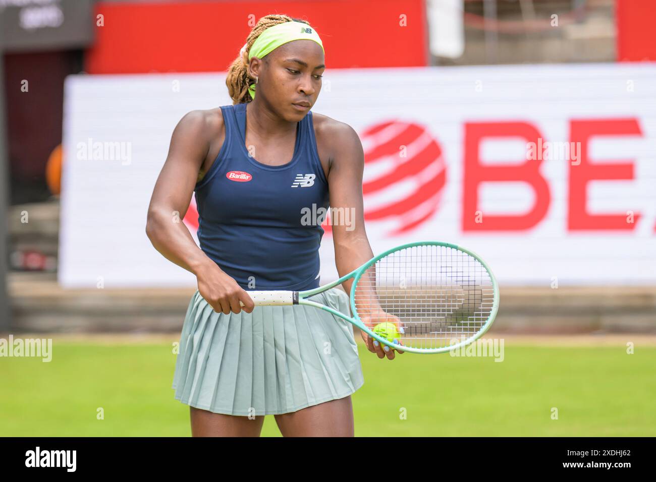 GER, Berlin, ecotrans Ladies Open 2024, WTA 500, au Steffi Graf Stadion Berlin, LTTC Rot-Weiss e.V., dans ce match Coco Gauff USA vs Ekaterina Alexandrova Meet. Sur la photo : Coco Gauff, 20.06.2024, crédit : HMB Media/Uwe Koch/Alamy Live News Banque D'Images