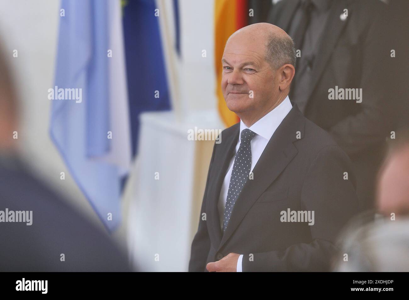 Berlin, Deutschland, 23.06.2024, Bundeskanzleramt : Empfang des argentinischen Präsidenten durch den deutschen Bundeskanzler : OLAF Scholz wartet auf den Besuch *** Berlin, Allemagne, 23 06 2024 réception du président argentin par le chancelier allemand Olaf Scholz attend la visite Copyright : xdtsxNachrichtenagenturx dts 41604 Banque D'Images