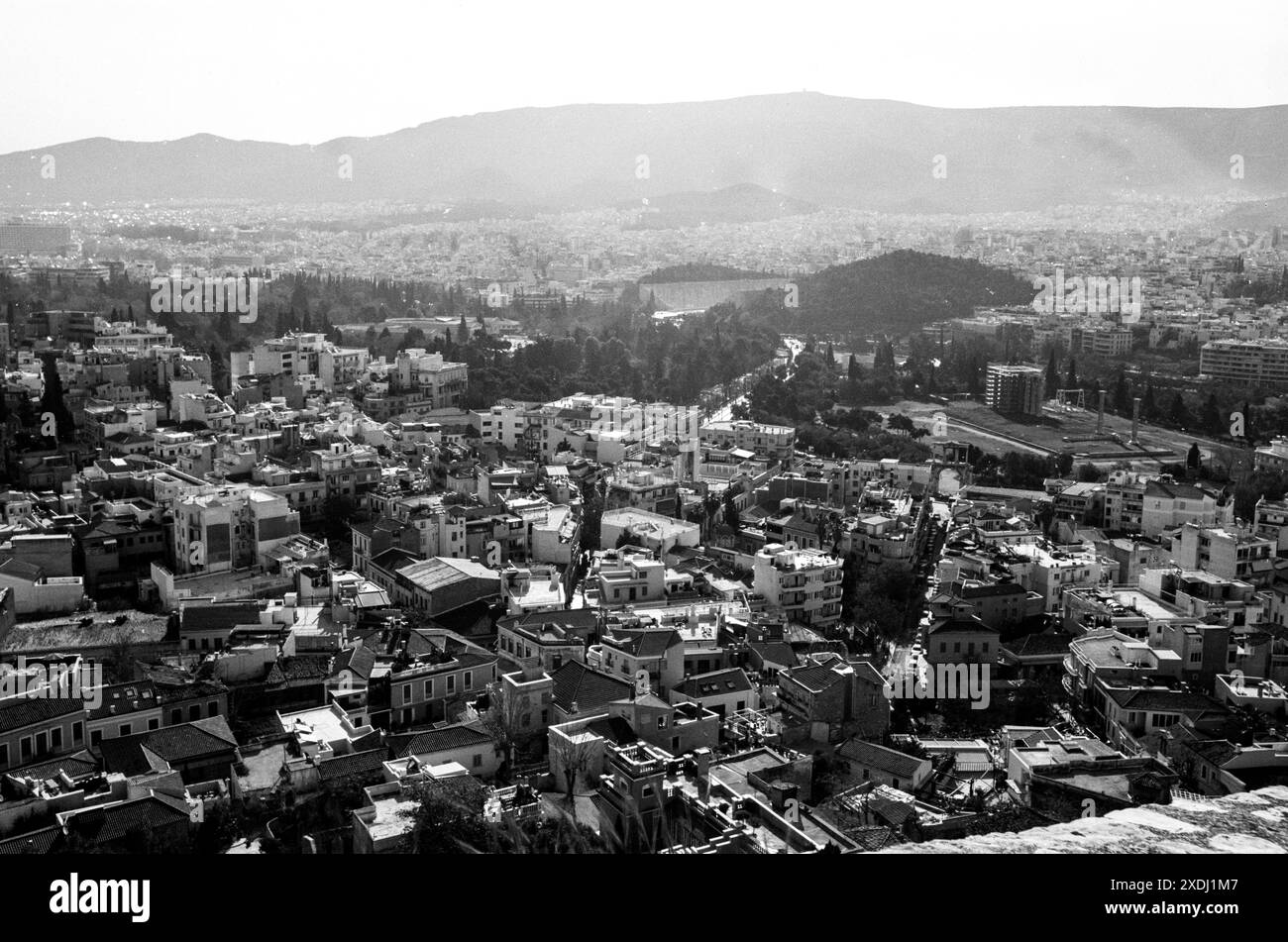 Mont Lycabette et paysage urbain d'Athènes, Grèce Banque D'Images