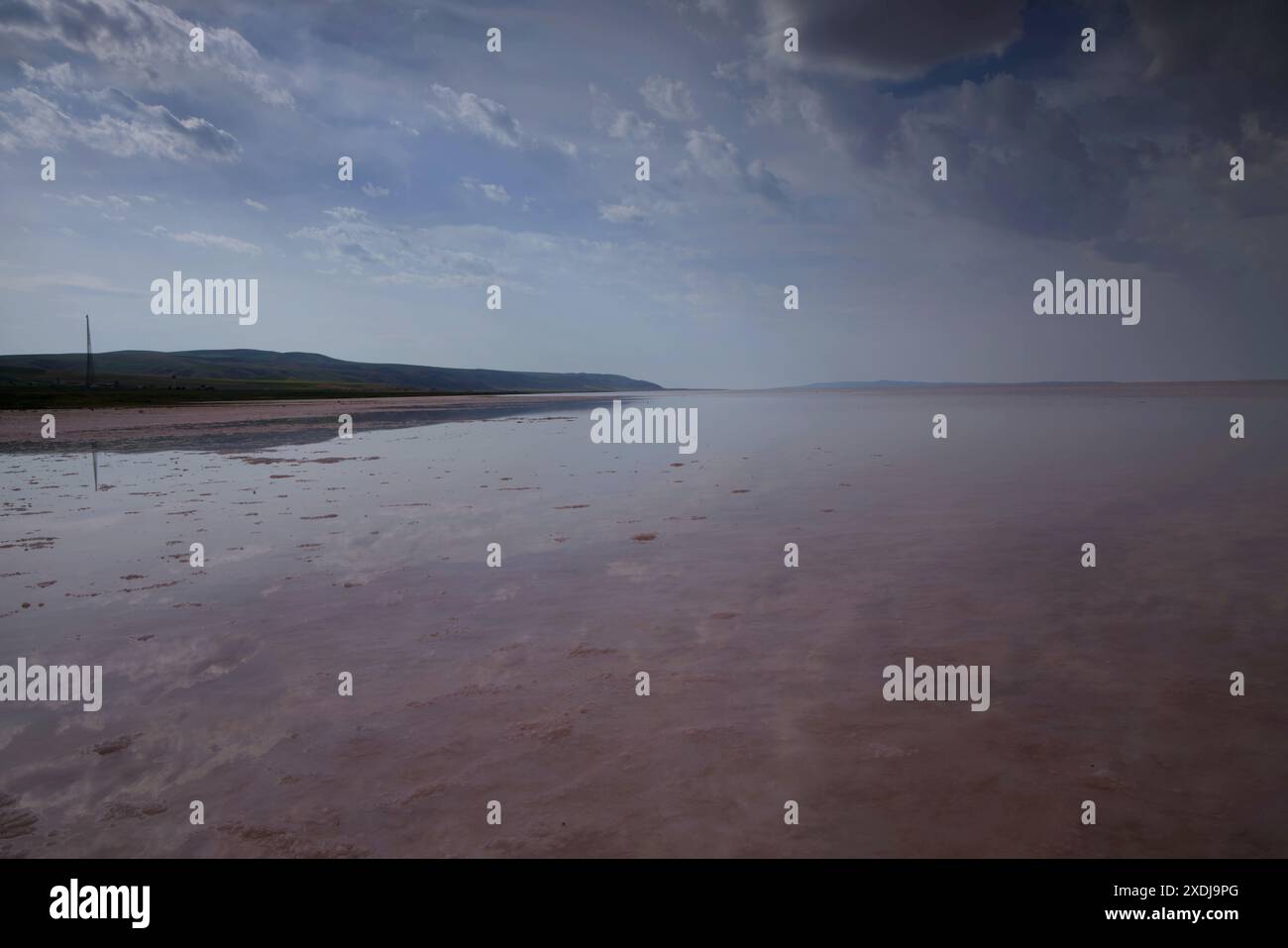 Les belles couleurs du lac salé Tuz Golu, Turquie Banque D'Images