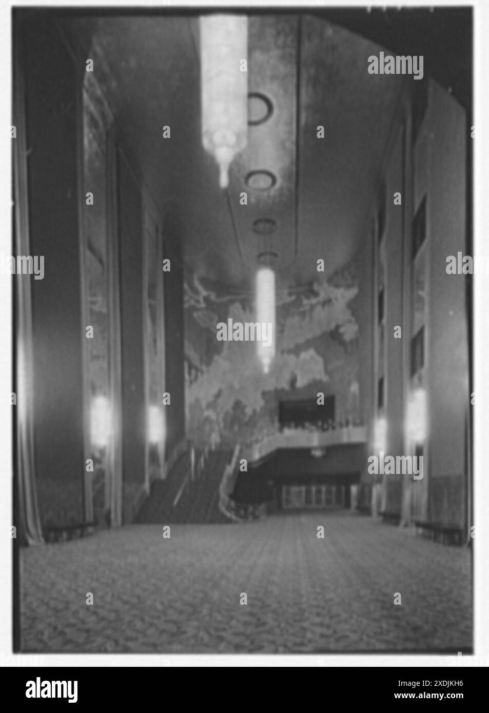 International Music Hall, Radio City, New York, New York. Foyer, à la peinture III Collection Gottscho-Schleisner Banque D'Images
