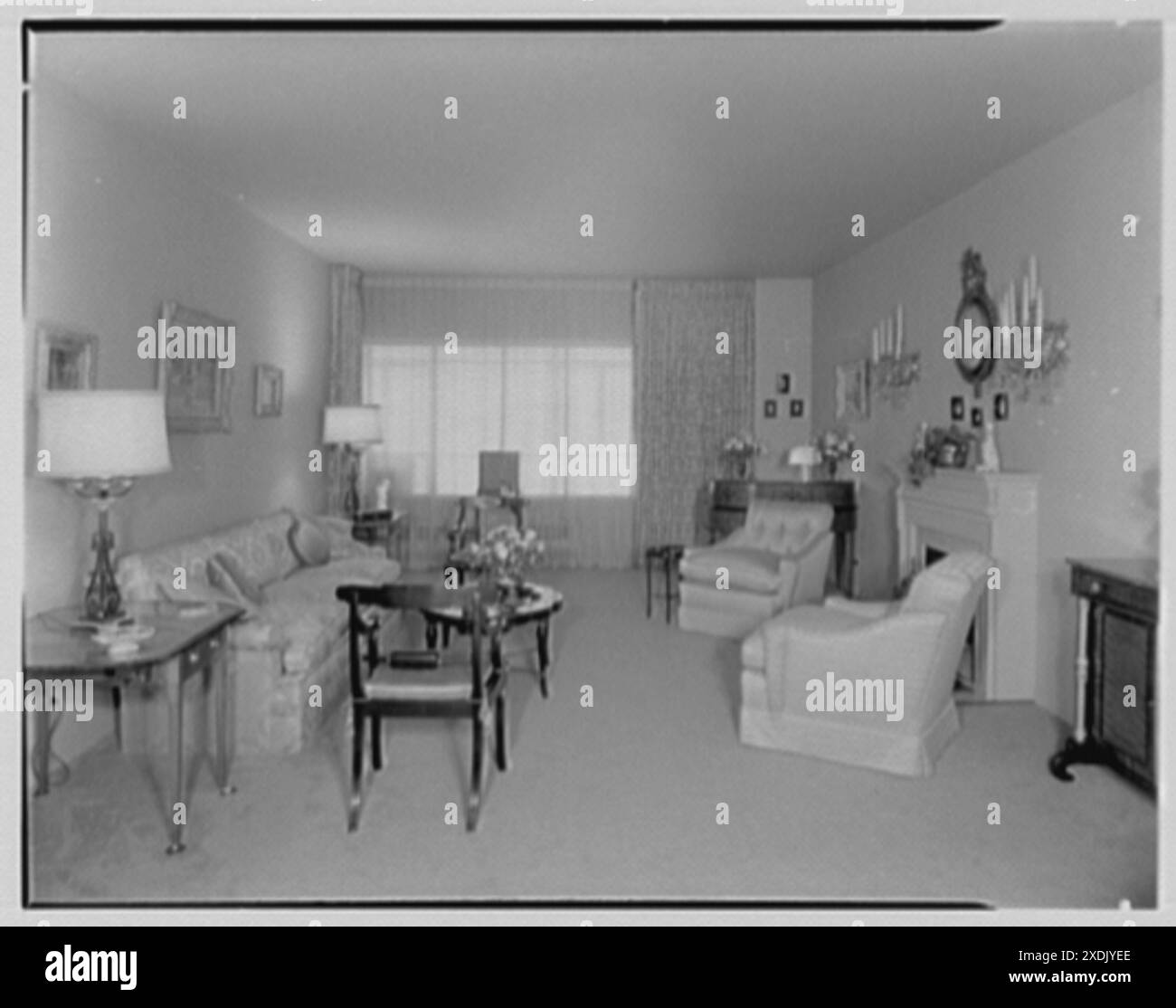 Samuel Herzlinger, résidence au 2 5th Ave., New York. Vue sur le salon. Collection Gottscho-Schleisner Banque D'Images