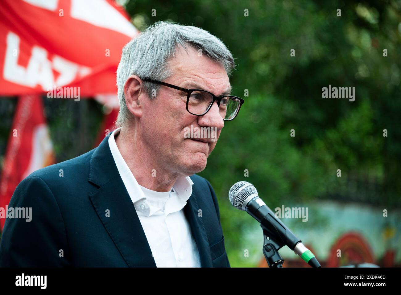 Rome, Italie. Dans la photo Maurizio Landini (Secrétaire général de la CGIL). UTILISATION ÉDITORIALE UNIQUEMENT ! NON DESTINÉ À UN USAGE COMMERCIAL ! Banque D'Images